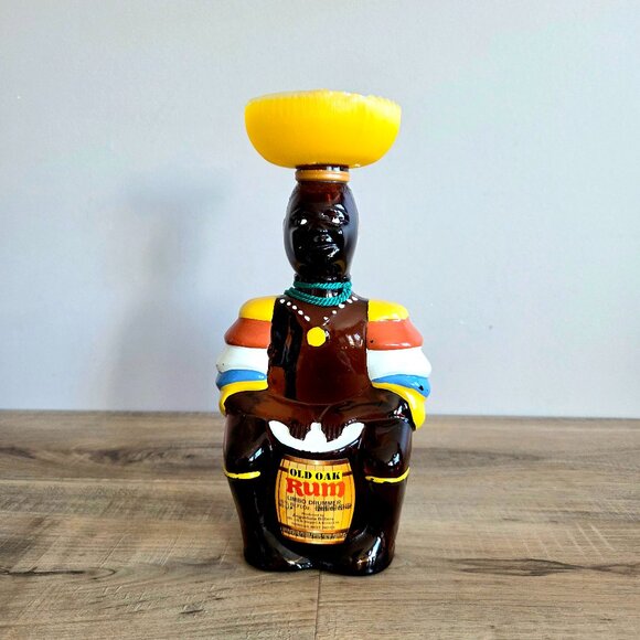 Vintage Old Oak Rum Limbo Drummer Angostura Trinidad Empty Bottle. - Picture 1 of 9